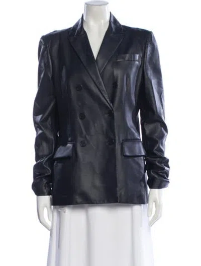 Pre-owned Altuzarra Lamb Leather Blazer In Blue