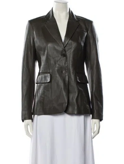 Pre-owned Altuzarra Lamb Leather Blazer In Green