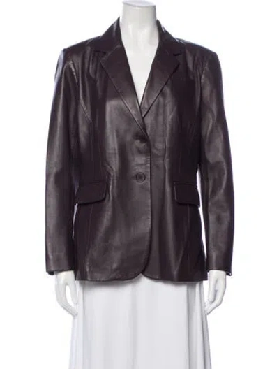 Pre-owned Altuzarra Lamb Leather Blazer In Purple