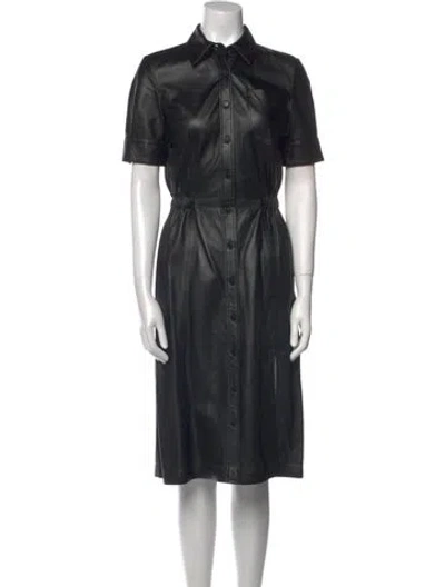 Pre-owned Altuzarra Lamb Leather Knee-length Dress In Black
