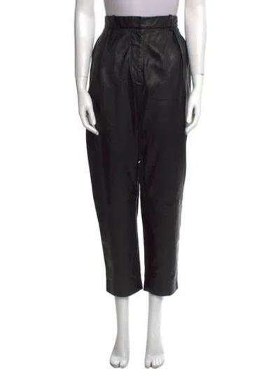 Pre-owned Altuzarra Lamb Leather Straight Leg Pants In Black