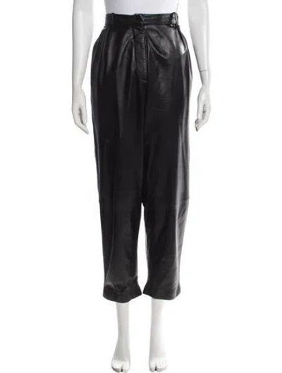 Pre-owned Altuzarra Lamb Leather Wide Leg Pants In Black/blue