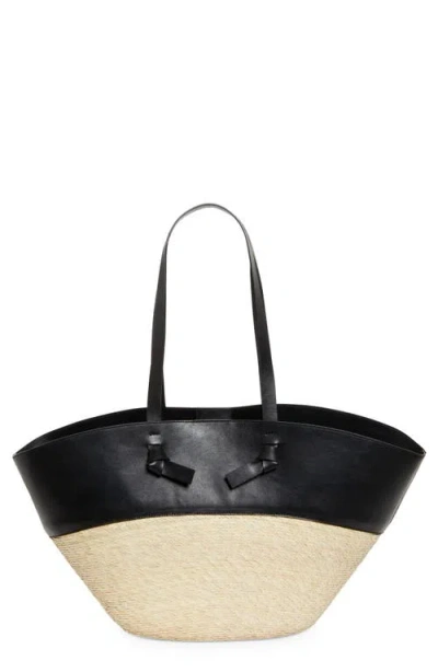 ALTUZARRA ALTUZARRA LARGE KNOT STRAW & LEATHER TOTE