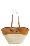Altuzarra Large Knot Straw & Leather Tote In Brown
