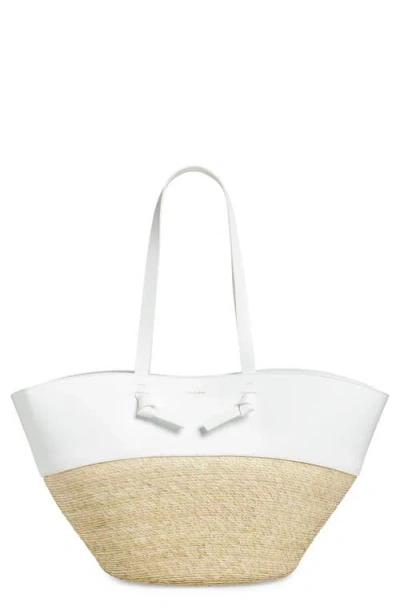 ALTUZARRA ALTUZARRA LARGE KNOT STRAW & LEATHER TOTE