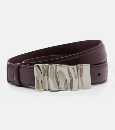 Altuzarra Leather Belt In Burgundy