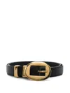 Altuzarra Vintage Brass Buckle Belt In Schwarz