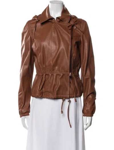 Pre-owned Altuzarra Leather Biker Jacket In Brown