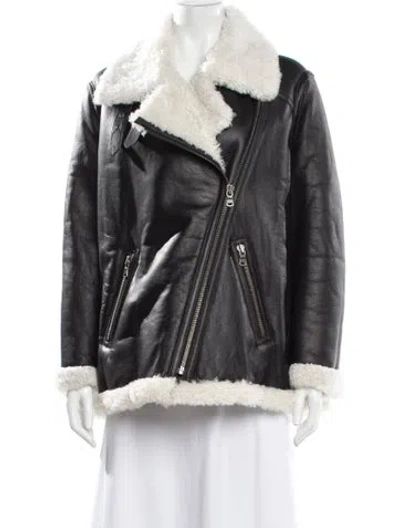 Pre-owned Altuzarra Leather Biker Jacket In Gray