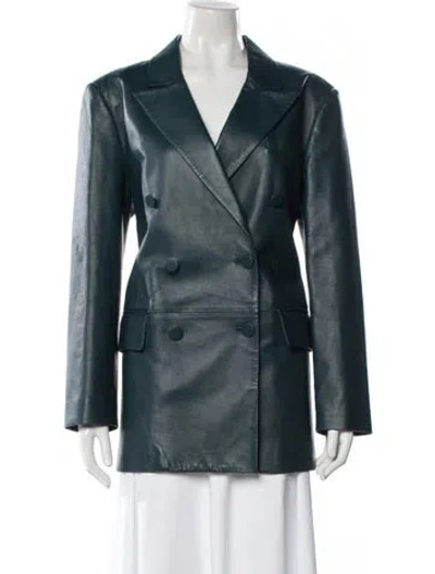 Pre-owned Altuzarra Leather Coat In Blue