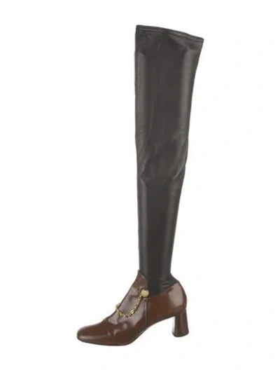 Pre-owned Altuzarra Leather Colorblock Pattern In Black