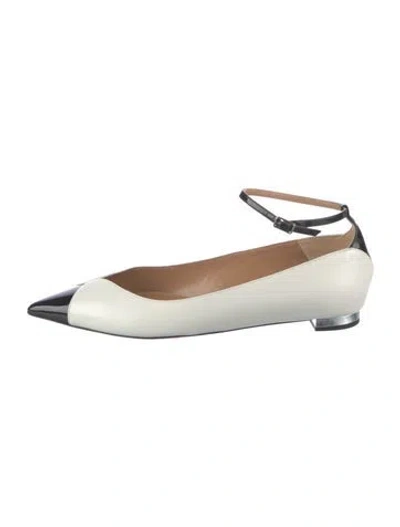 Pre-owned Altuzarra Leather Colorblock Pattern Flats In White