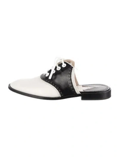 Pre-owned Altuzarra Leather Colorblock Pattern Mules In White