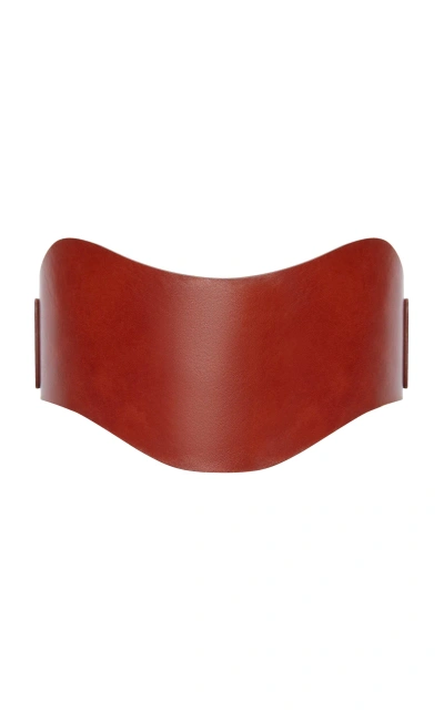 Altuzarra Leather Corset Belt In Brown