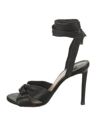 Pre-owned Altuzarra Leather Cutout Accent Sandals In Black