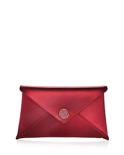 Altuzarra Leather Envelope Clutch In Dark Red/gold