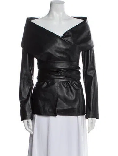 Pre-owned Altuzarra Leather Evening Jacket In Black