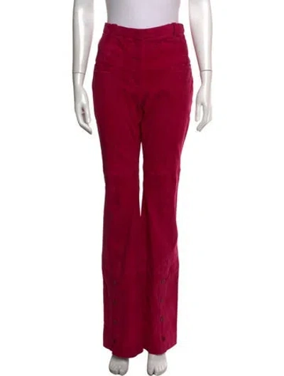 Pre-owned Altuzarra Leather Flared Pants In Red