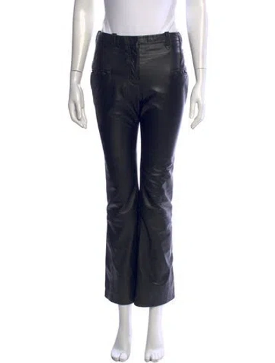 Pre-owned Altuzarra Leather Flared Pants In Black