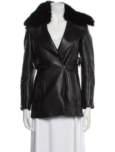 Pre-owned Altuzarra Leather Fur Jacket In Black