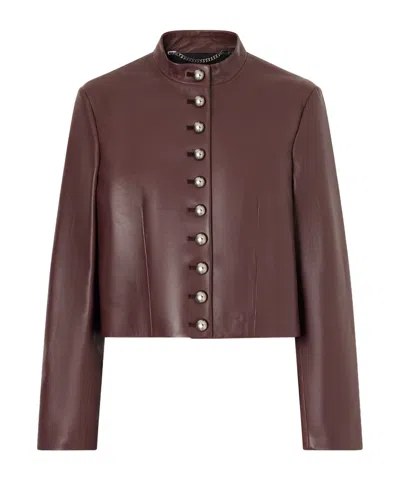 Altuzarra Dixon Leather Jacket In Brown