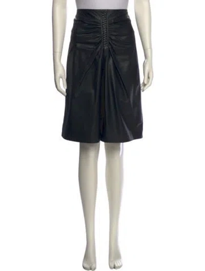 Pre-owned Altuzarra Leather Knee-length Skirt In Black