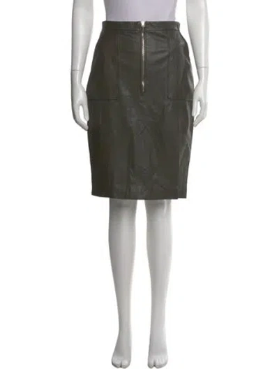 Pre-owned Altuzarra Leather Knee-length Skirt In Green