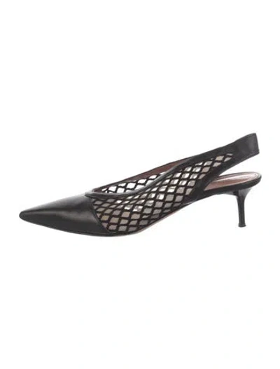 Pre-owned Altuzarra Leather Mesh Accents Slingback Pumps In Black