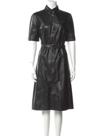 Pre-owned Altuzarra Leather Midi Length Dress In Black