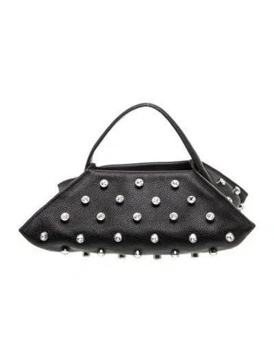Pre-owned Altuzarra Leather Origami Embellished Leather Baguette Mini In Gray