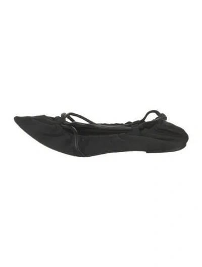 Pre-owned Altuzarra Leather Trim Embellishment Ballet Flats In Black