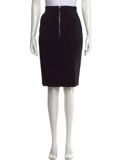 Pre-owned Altuzarra Leather Trim Embellishment Midi Length Skirt In Black