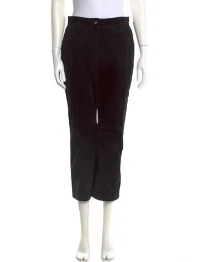 Pre-owned Altuzarra Leather Wide Leg Pants In Black