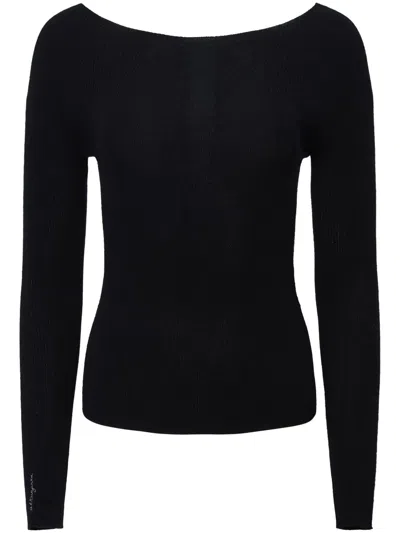 Altuzarra Lee Boat-neck Long-sleeve Cashmere Sweater In Black