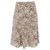 Altuzarra Leopard Print Midi Skirt In Beige Silk In Beige