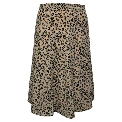 Altuzarra Leopard-print Midi Skirt In Beige Silk In Multi
