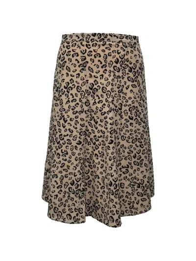 Pre-owned Altuzarra Leopard-print Silk Maxi Skirt In Neutrals