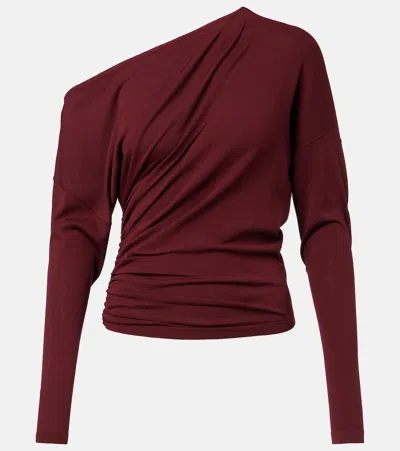 Altuzarra Lilibet Gathered Off-shoulder Top In Burgundy