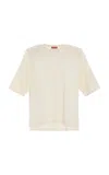 Altuzarra Lilou Cotton-silk Knit T-shirt In Ivory