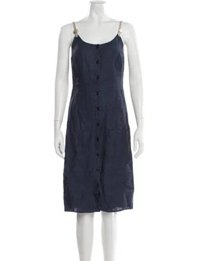 Pre-owned Altuzarra Linen Knee-length Dress In Blue