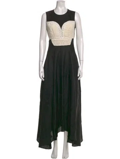 Pre-owned Altuzarra Linen Long Dress In Black