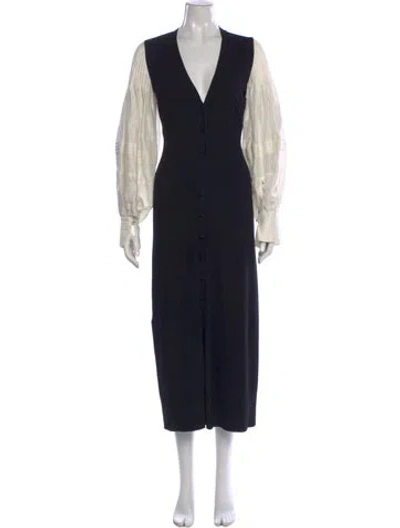 Pre-owned Altuzarra Linen Long Dress In Black