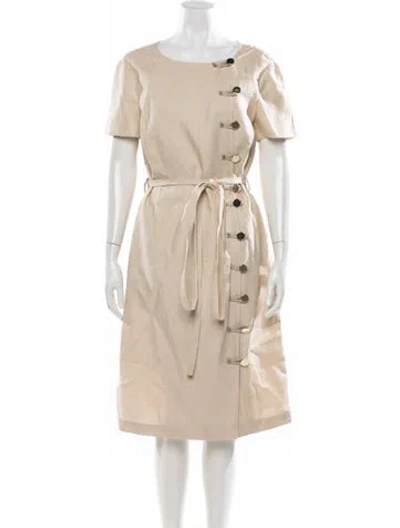 Pre-owned Altuzarra Linen Long Dress In Gold/neutrals