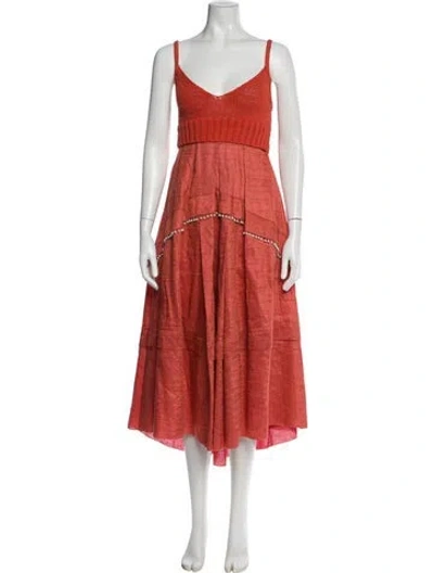 Pre-owned Altuzarra Linen Long Dress In Orange