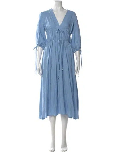 Pre-owned Altuzarra Linen Midi Length Dress In Blue