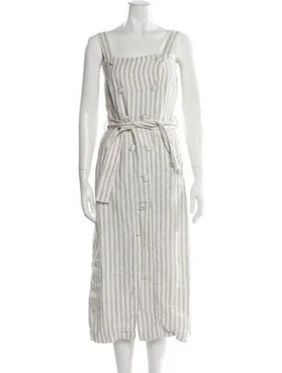 Pre-owned Altuzarra Linen Midi Length Dress In Multi