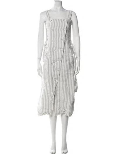 Pre-owned Altuzarra Linen Midi Length Dress In Multi