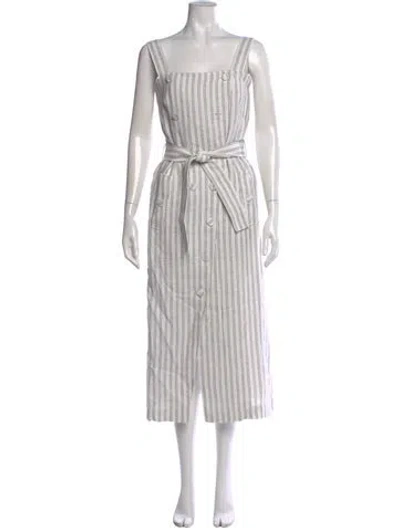 Pre-owned Altuzarra Linen Midi Length Dress W/ Tags In White