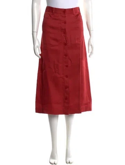 Pre-owned Altuzarra Linen Midi Length Skirt In Red