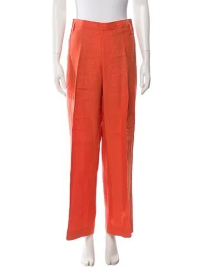 Pre-owned Altuzarra Linen Wide Leg Pants In Orange